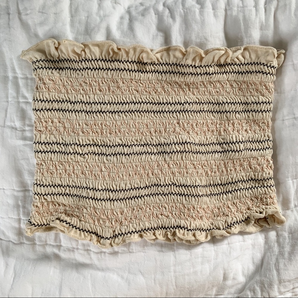 Crop Ruffle Tube Top